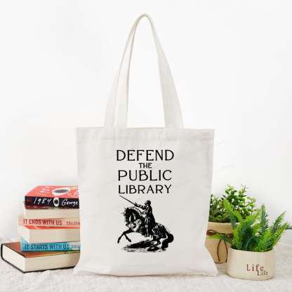 Pagewings Defend The Public Library Tote Bag