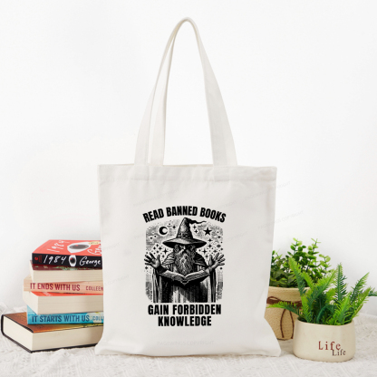 Pagewings Read Banned Books Gain Forbidden Knowledge Tote Bag