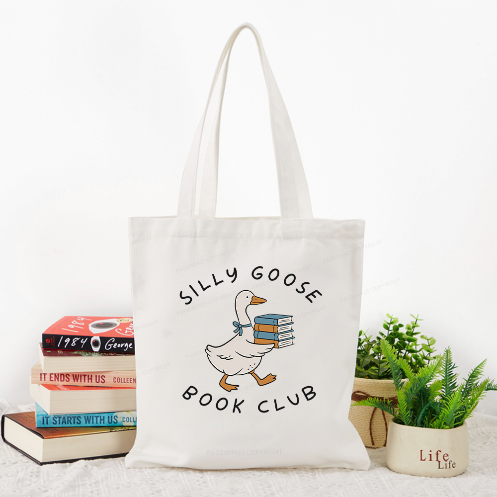 Pagewings Silly Goose Book Club Tote Bag
