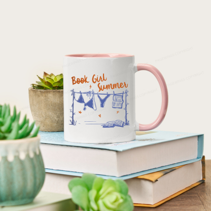 Pagewings Book Girl Summer Bookish Mug