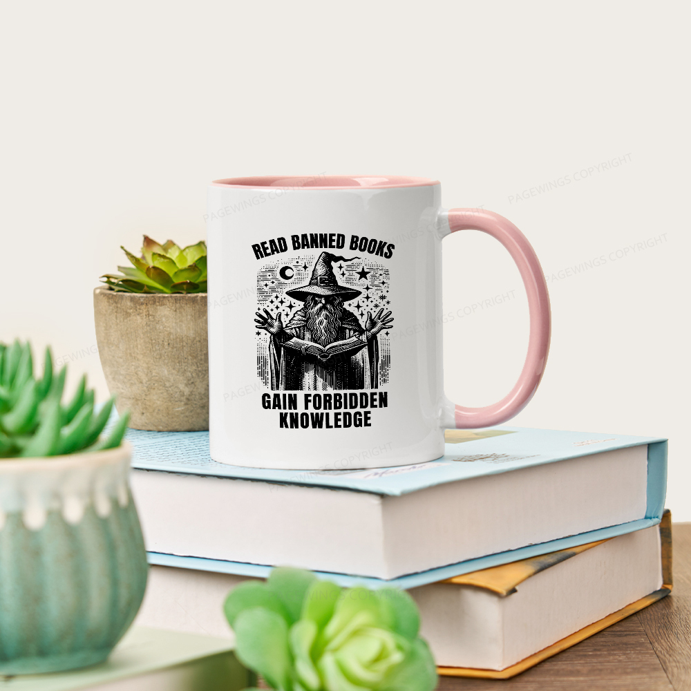 Pagewings Read Banned Books Gain Forbidden Knowledge Mug