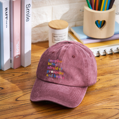 Pagewings Imagine Being Afraid Of Pronouns And Books Washed Cap