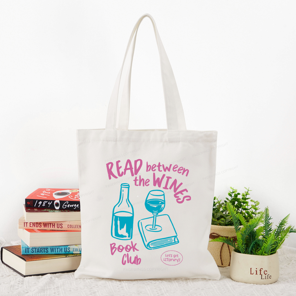 Pagewings Wine Lover Book Club Tote Bag