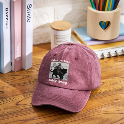 Pagewings Defend Your Local public library Washed Cap