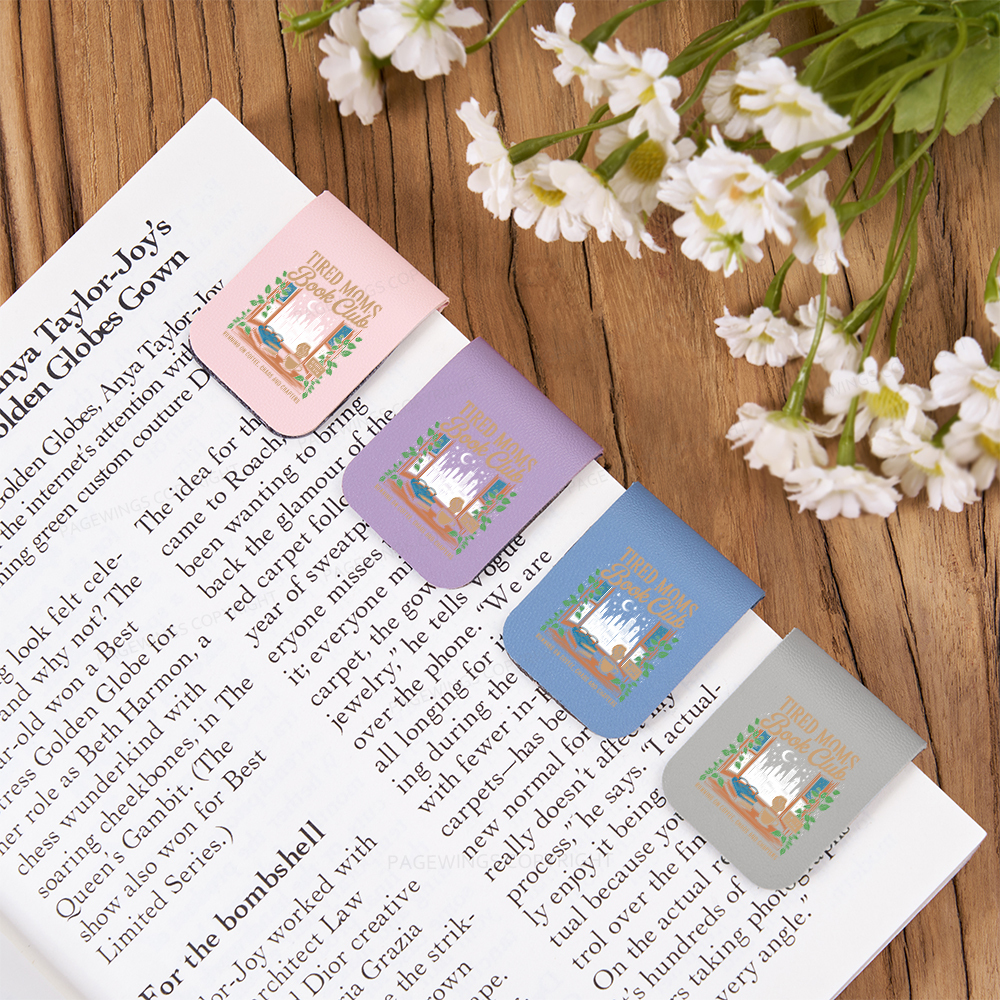 Pagewings Tired Moms Book Club Magnetic Bookmark
