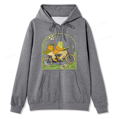 Pagewings Frog And Toad Book Vintage Unisex Fleece Zip Up Hoodie