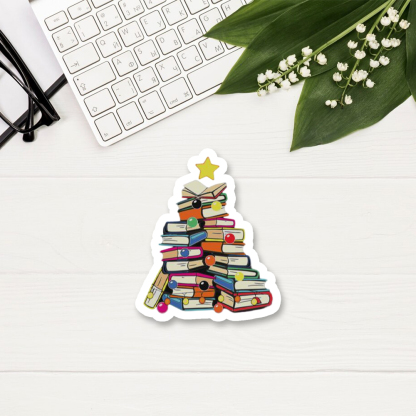 Pagewings Christmas Tree Bookworm Sticker