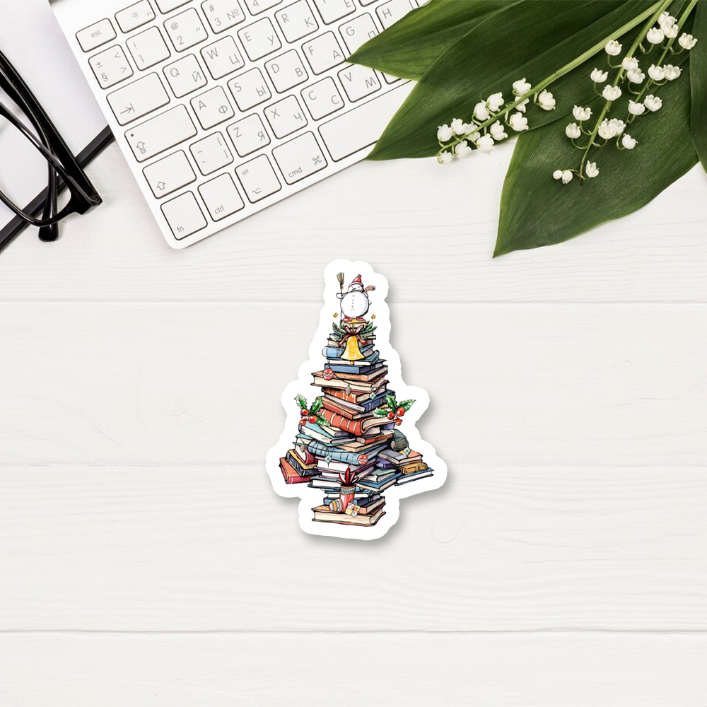 Pagewings Book Christmas Tree Sticker