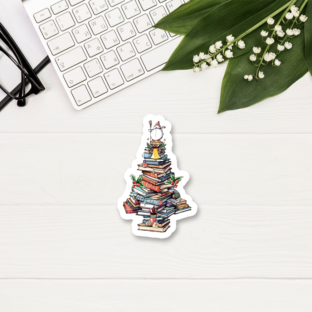 Pagewings Book Christmas Tree Sticker