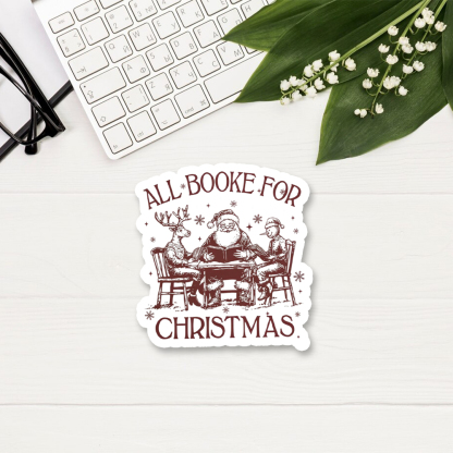 Pagewings Retro All Booked For Christmas Sticker