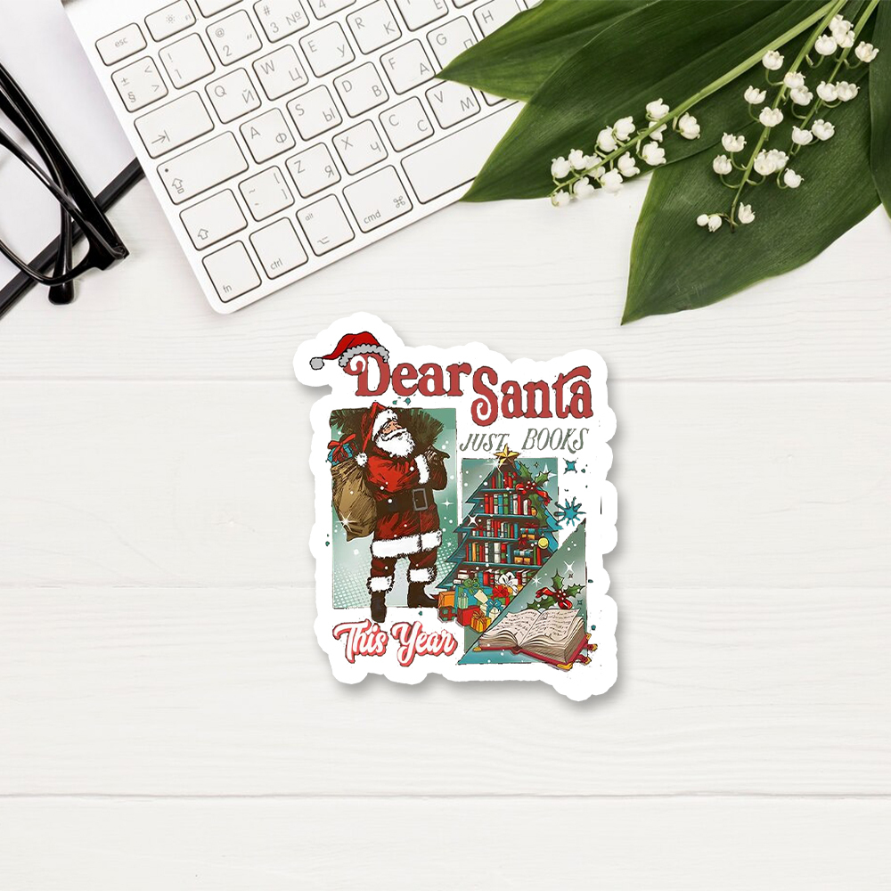 Pagewings Christmas Santa Reader Holiday Sticker