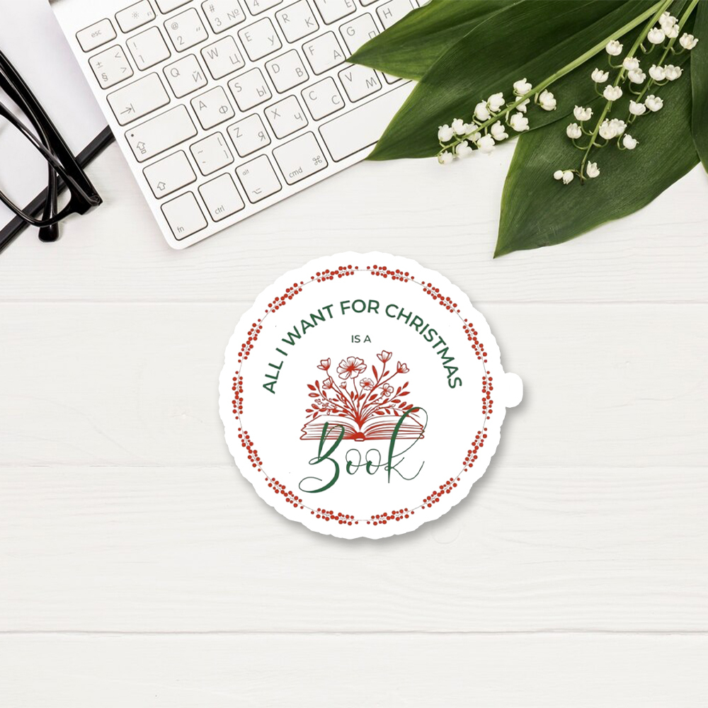 Pagewings Book Lover Christmas Sticker