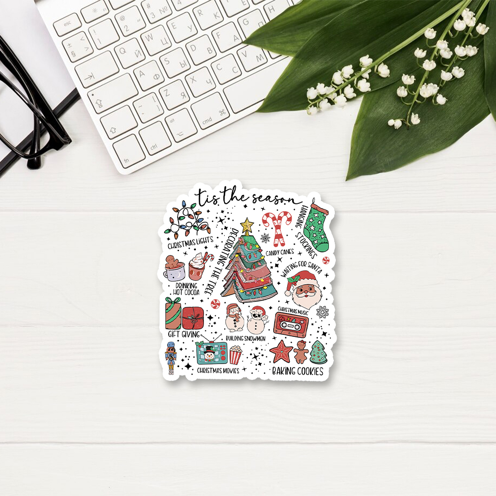Pagewings Book Lover Retro Christmas Sticker
