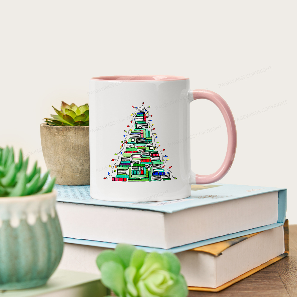 Pagewings Christmas Book Tree Mug