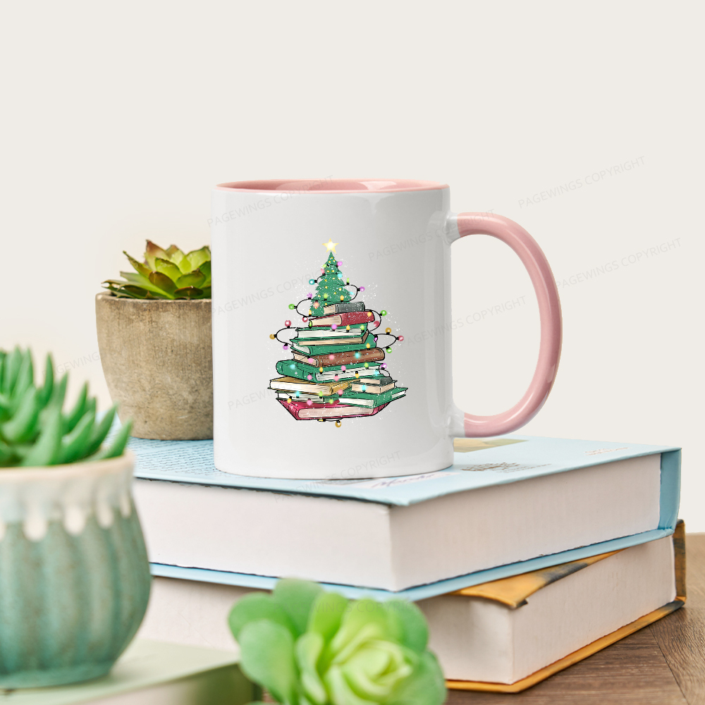 Pagewings Christmas Book Tree Mug