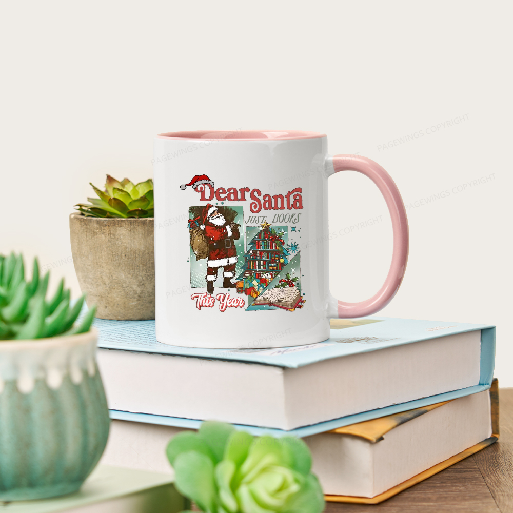 Pagewings Christmas Santa Reader Holiday Mug