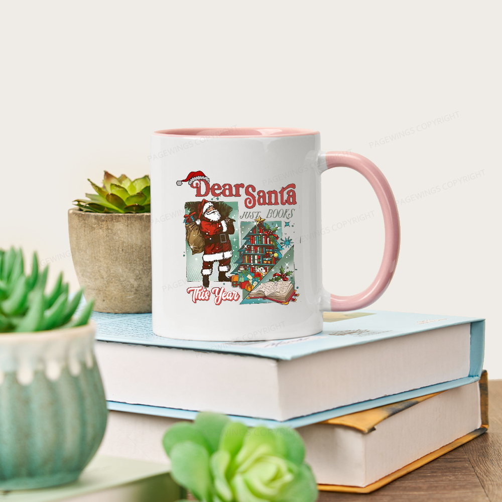 Pagewings Christmas Santa Reader Holiday Mug