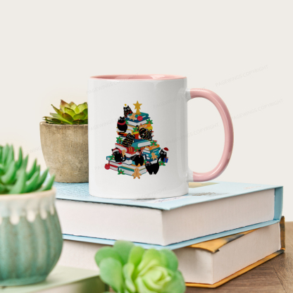 Pagewings Cute Cats Books Christmas Tree Mug