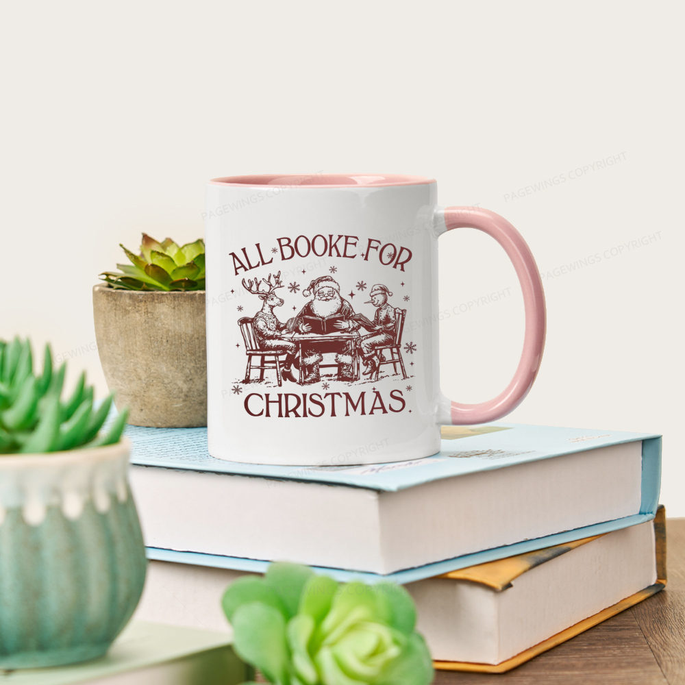 Pagewings Retro All Booked For Christmas Mug