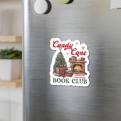 Pagewings Candy Cane Christmas Book Club Fridge Magnet