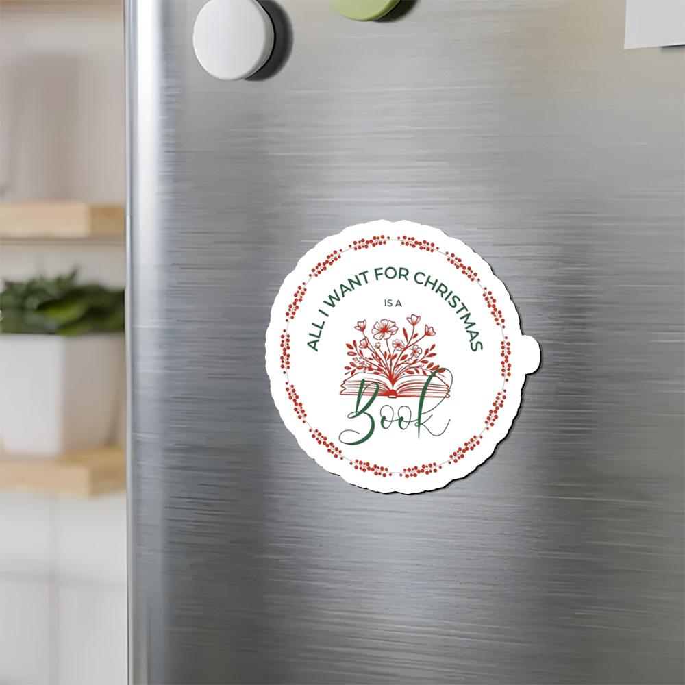 Pagewings Book Lover Christmas Fridge Magnet