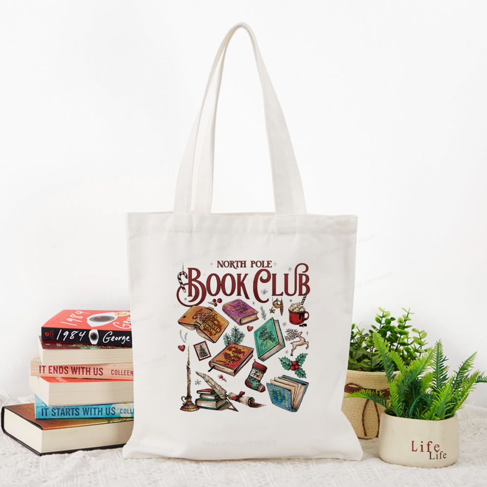 Pagewings SJM Book Club Christmas Tote Bag