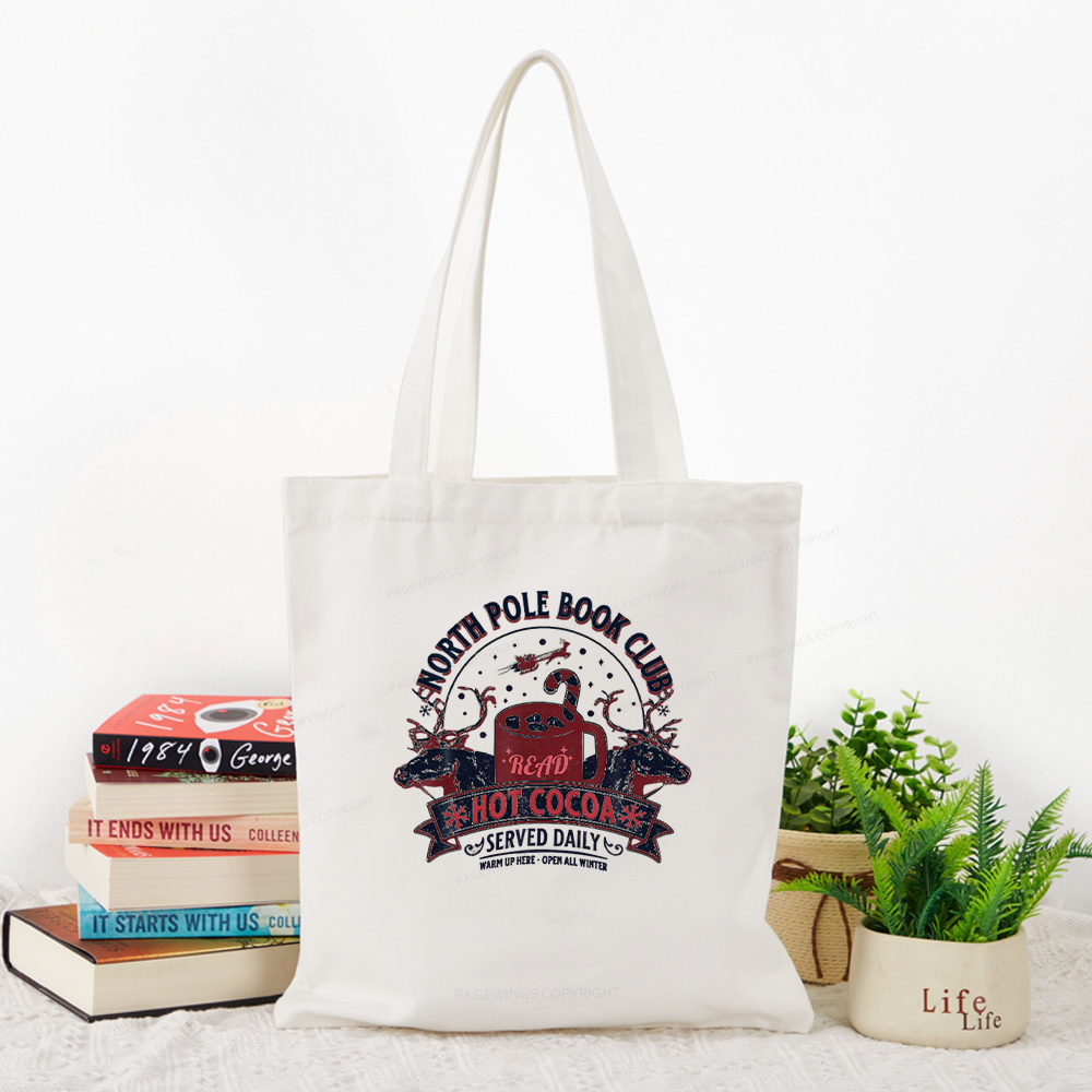 Pagewings North Pole Book Club Tote Bag
