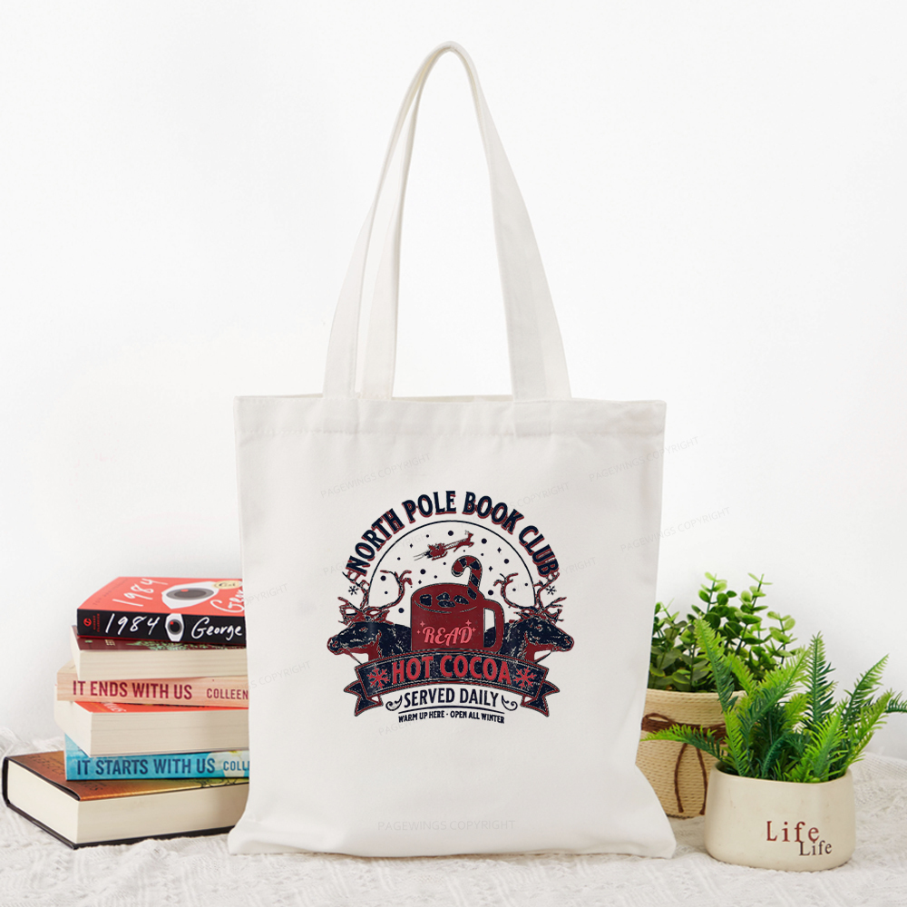 Pagewings North Pole Book Club Tote Bag