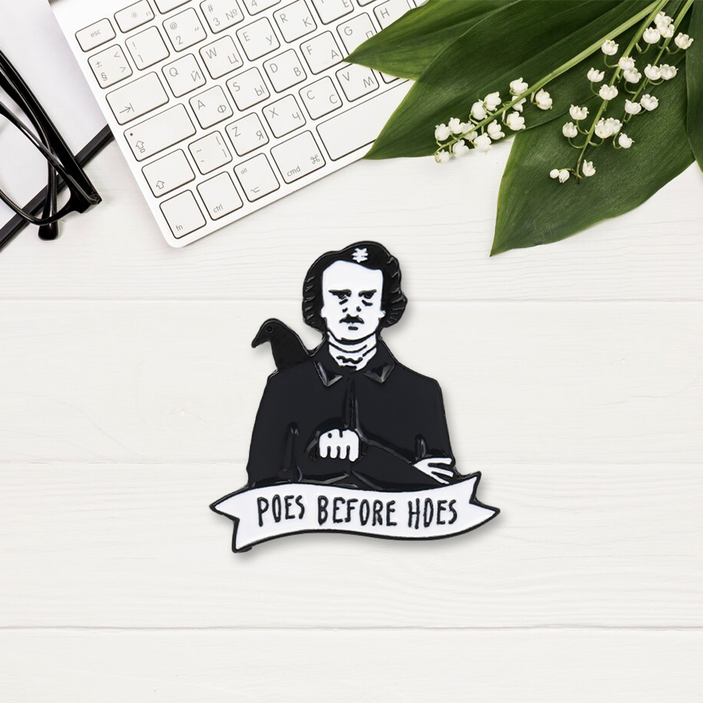 Pagewings Poes Before Hoes Enamel Pin Badge