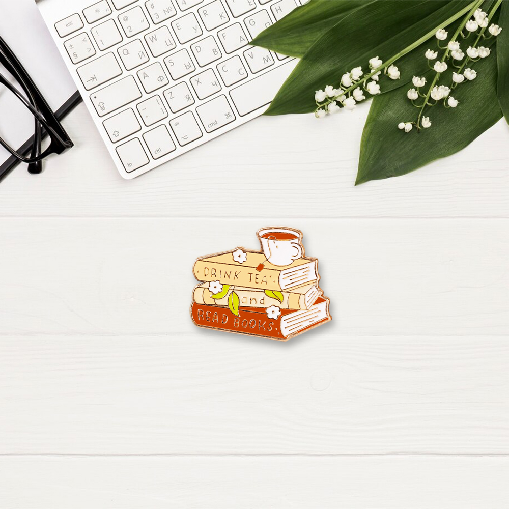Pagewings Tea and Books Enamel Pin Badge