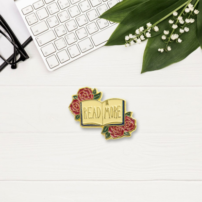 Pagewings Read More Book Enamel Pin Badge