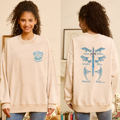 Pagewings Bat Boys Unisex Washed Sweatshirt