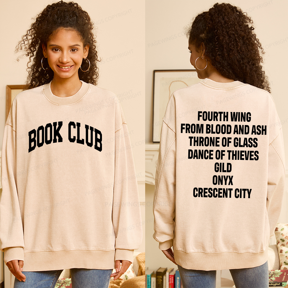 Pagewings Personalized Book Club Unisex Washed Sweatshirt