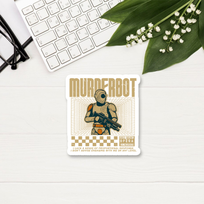 Pagewings Murderbot Sticker