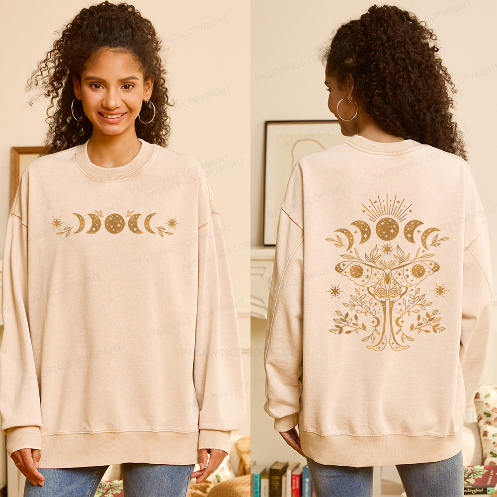 Pagewings Fantasy Book Lover Unisex Washed Sweatshirt