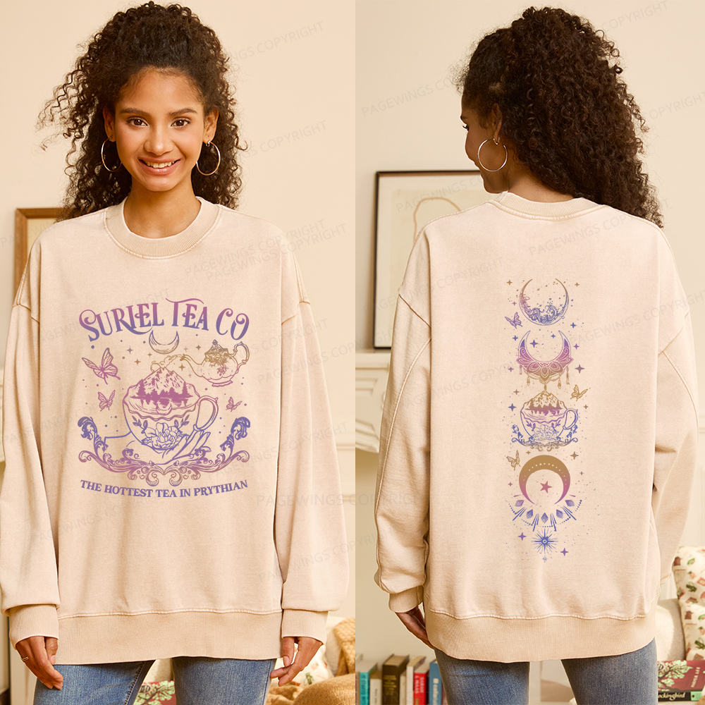 Pagewings Suriel Tea Co Unisex Washed Sweatshirt