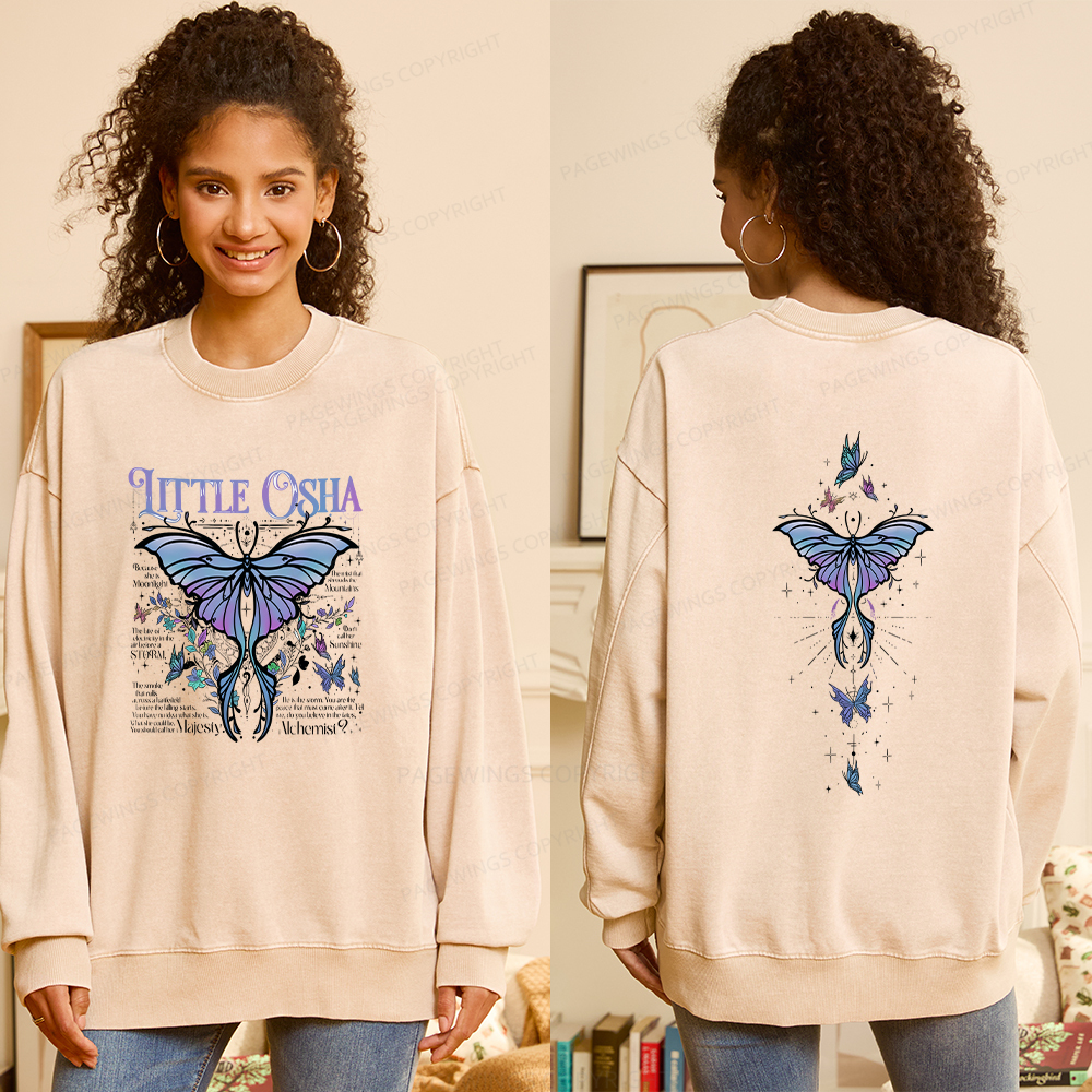 Pagewings Fantasy Bookish Unisex Washed Sweatshirt