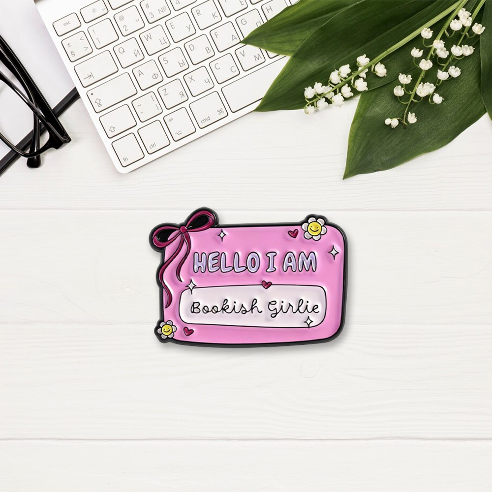 Pagewings Hello I Am Bookish Girlie Enamel Pin Badge