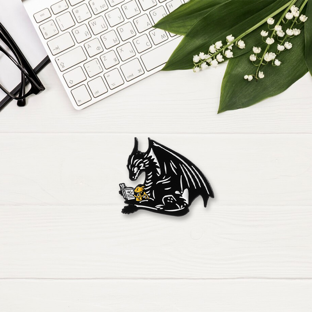Pagewings Book Dragon Enamel Pin Badge
