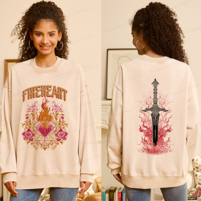 Pagewings Fireheart Unisex Washed Sweatshirt