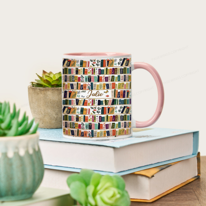 Pagewings Vintage Bookshelf Library Mug