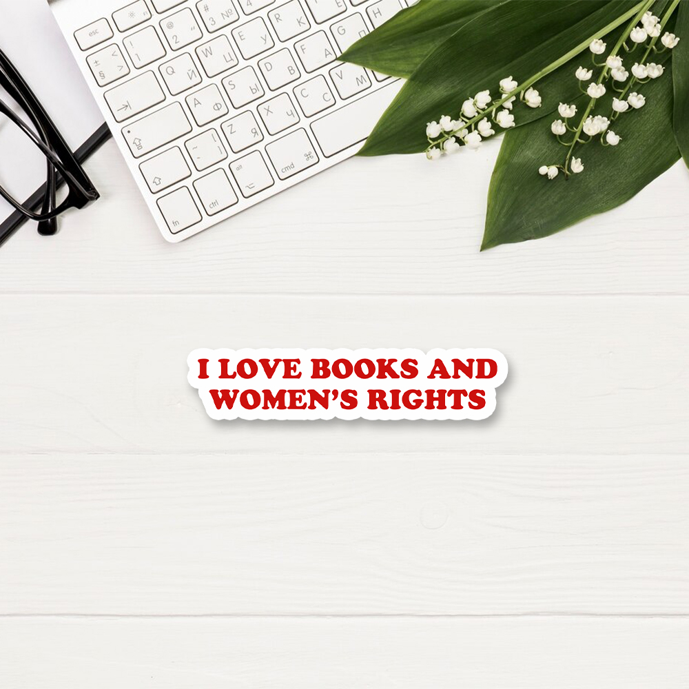 Pagewings I Love Books And Women's Rights Sticker