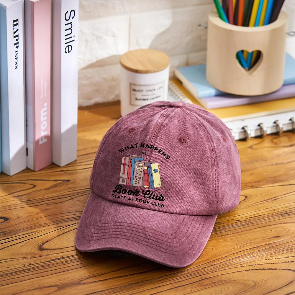 Pagewings Stays At Book Club Book Washed Cap
