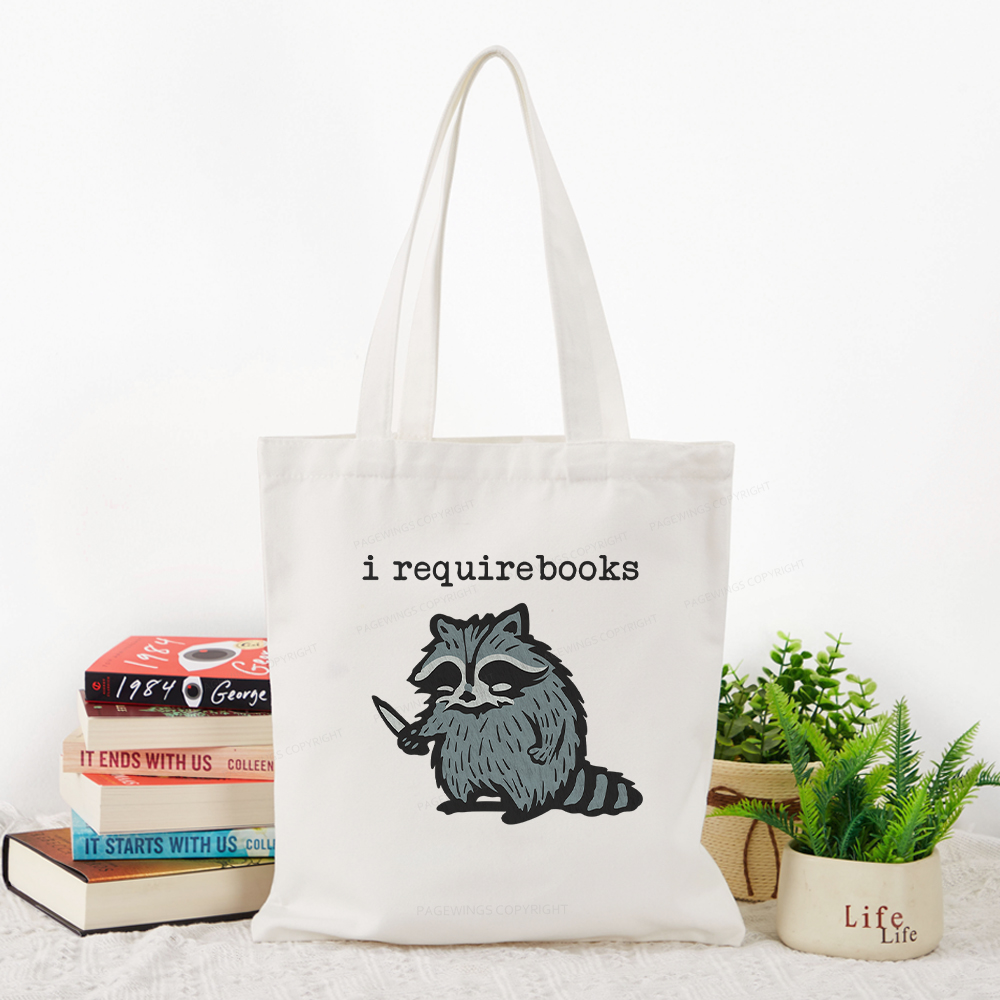 Pagewings I Require Books Tote Bag