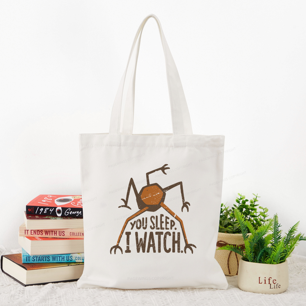 Pagewings You Sleep I Watch Tote Bag