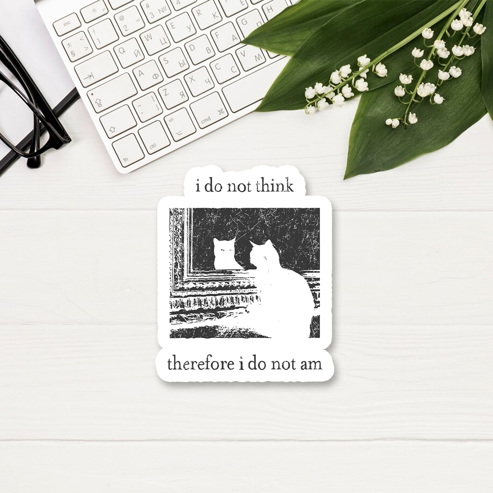 Pagewings I Do Not Think Therefore I Do Not Am Sticker