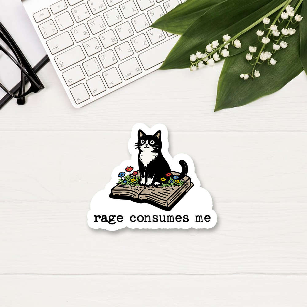Pagewings Rage Consumes Me Sticker