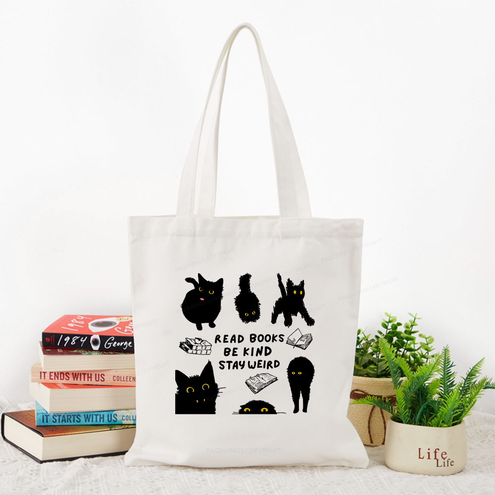 Pagewings Read Books Be Kind Stay Weird Tote Bag