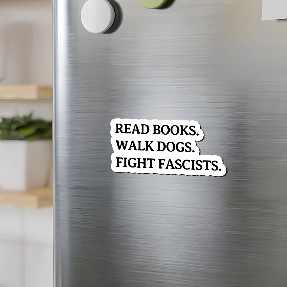 Pagewings Read Books Walk Dogs Fridge Magnet