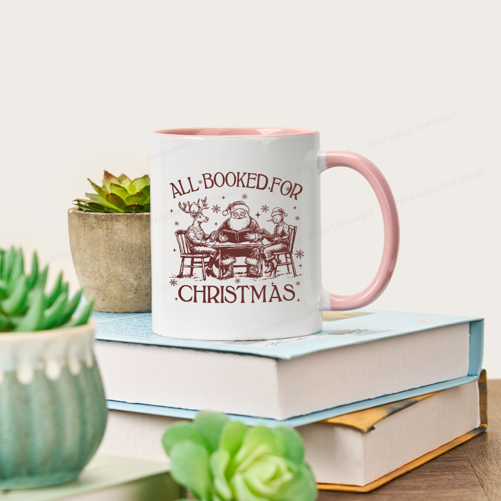 Pagewings Retro All Booked For Christmas Mug
